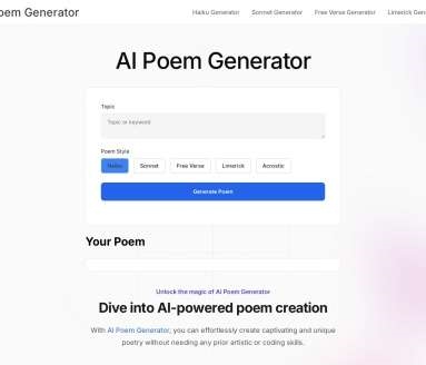 AI Poem Generator-AI诗歌生成器网页截图