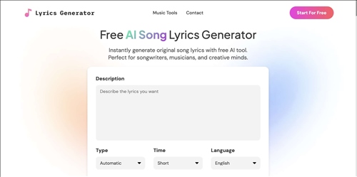 Lyrics Generator网页截图