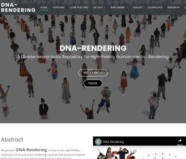 DNA-RENDERING数字人库网页截图