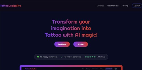 TattooDesignPro网页截图