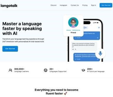Langotalk网页截图