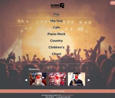 songR 歌曲生成器网页截图