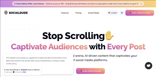 SocialDude网页截图