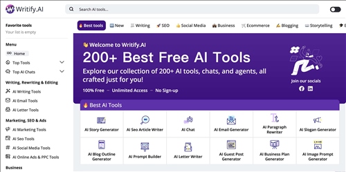 Writify.AI网页截图