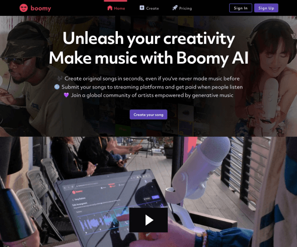 Boomy网页截图