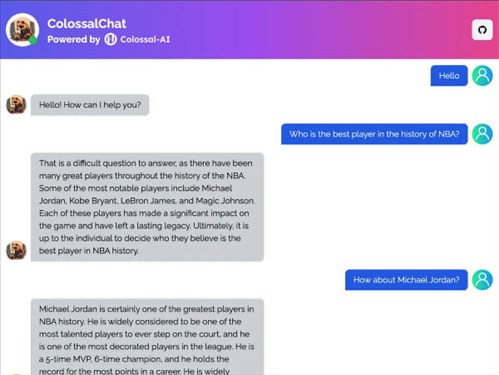 ColossalChat网页截图