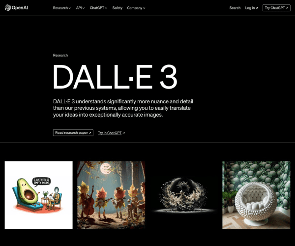 DALL·E 3网页截图