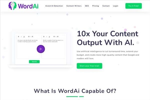 WordAI网页截图