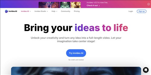 InVideo AI网页截图