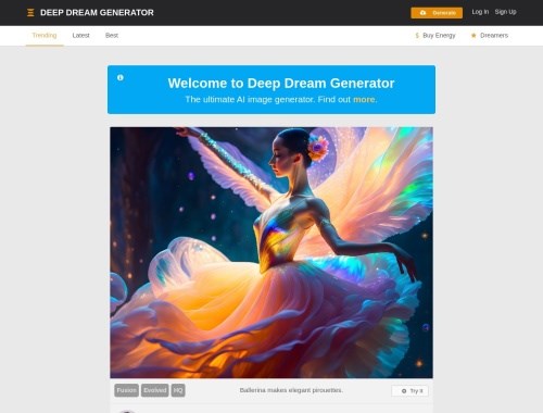 Deep Dream Generator网页截图