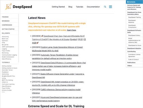 DeepSpeed网页截图