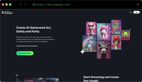 DreamUp网页截图