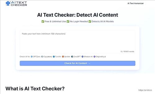 AI Text Checker网页截图