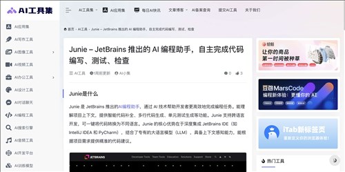 Junie网页截图