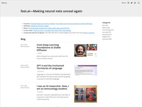 fast.ai网页截图