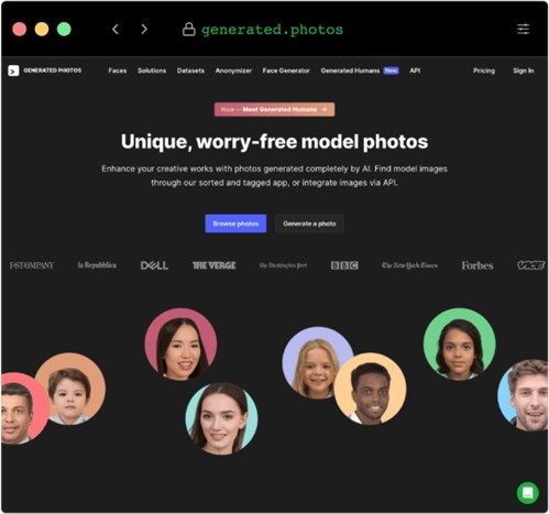 Generated Photos网页截图