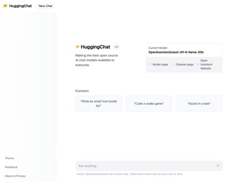 HuggingChat网页截图