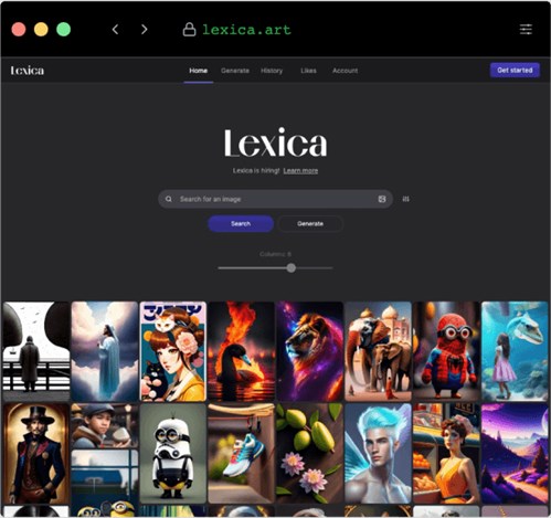 Lexica网页截图