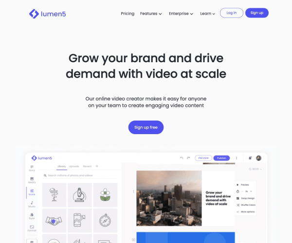 Lumen5网页截图