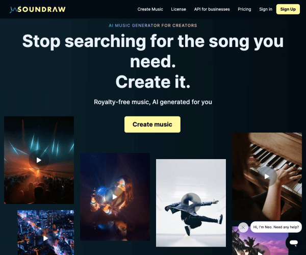 Soundraw网页截图