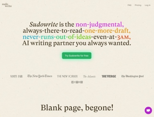 Sudowrite网页截图