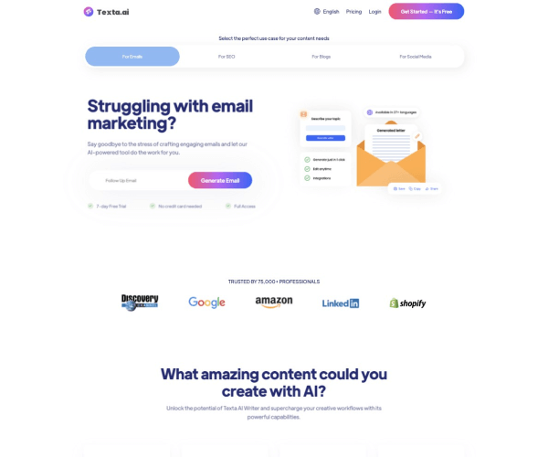 Texta网页截图