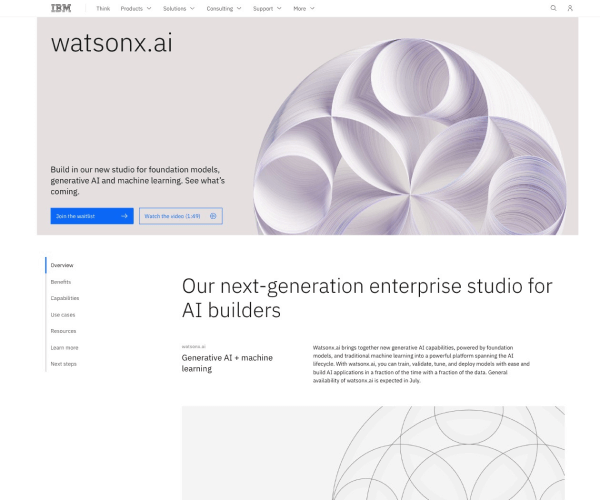 Watsonx.ai网页截图