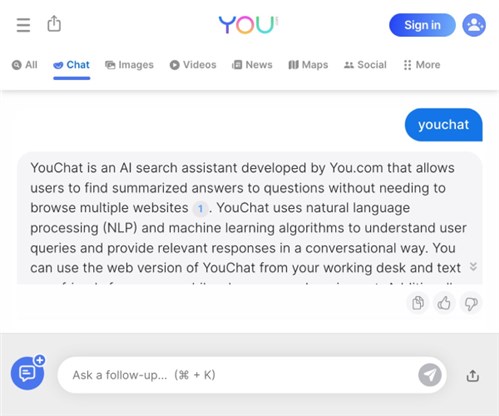 YouChat AI网页截图