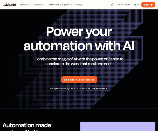 Zapier AI网页截图